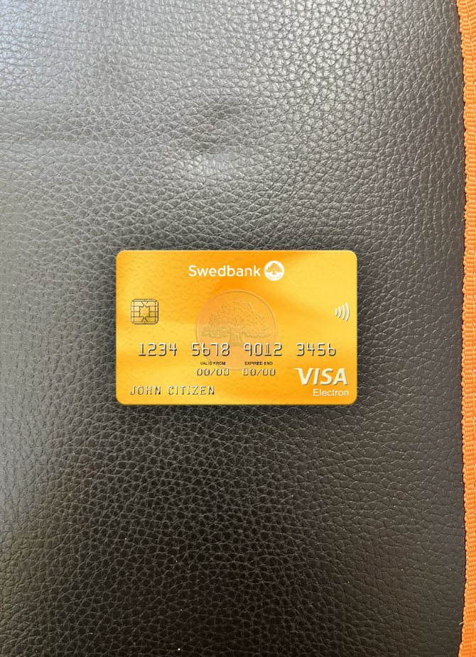 Download Lithuania Swedbank visa electron card photolook front Photoshop template